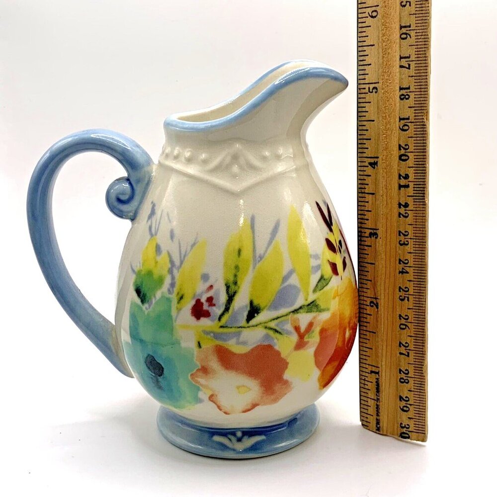 Pioneer Woman Willow Mini Pitcher 11.4 Oz Cream Milk Stoneware - Picture 5 of 6